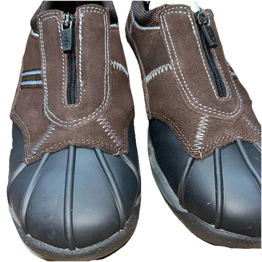 Ryka Women's Zip Front Brown Rain Duck Slip On‎ Shoe Size 8W